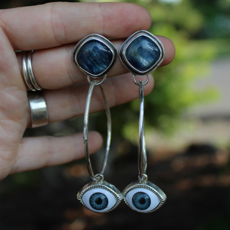 Kyanite Seeing Eye Hoops