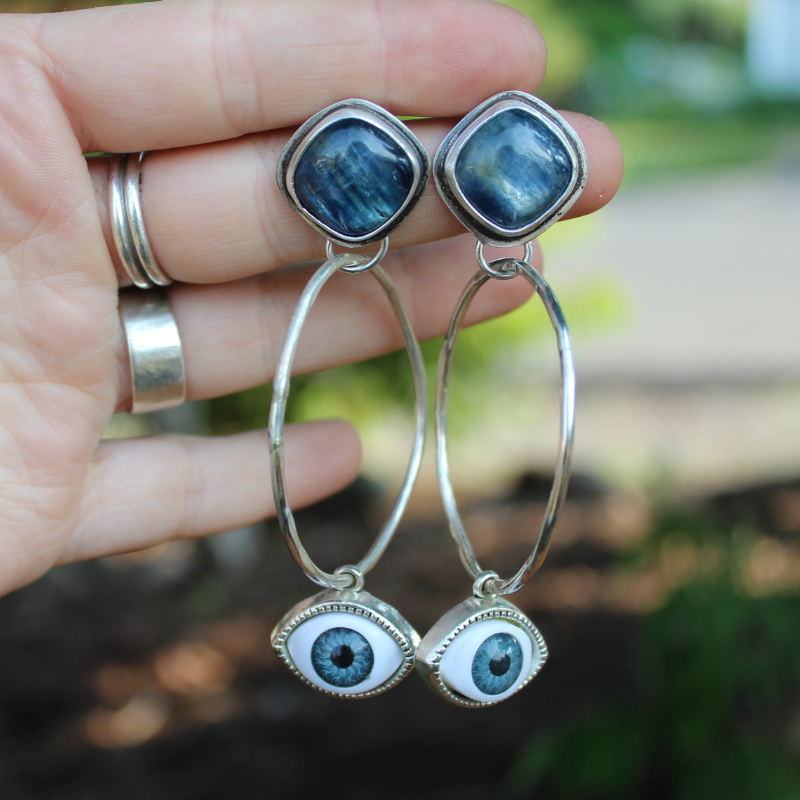 Kyanite Seeing Eye Hoops