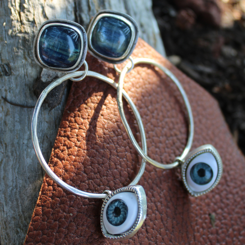 Kyanite Seeing Eye Hoops