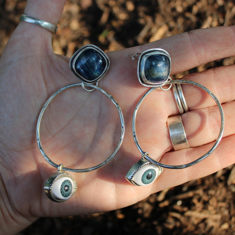 Kyanite Seeing Eye Hoops