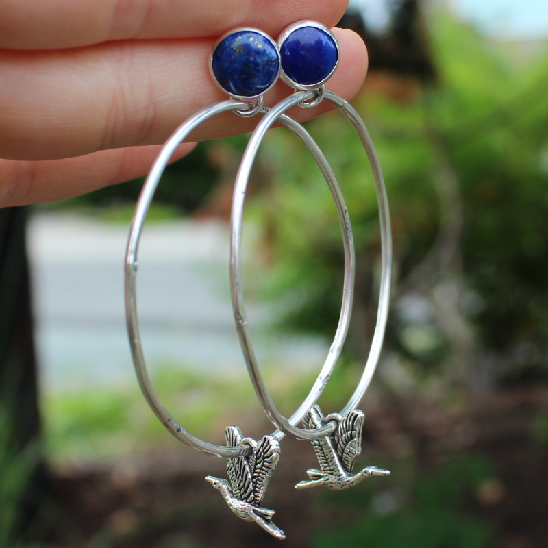 Lapis Goose Hoops