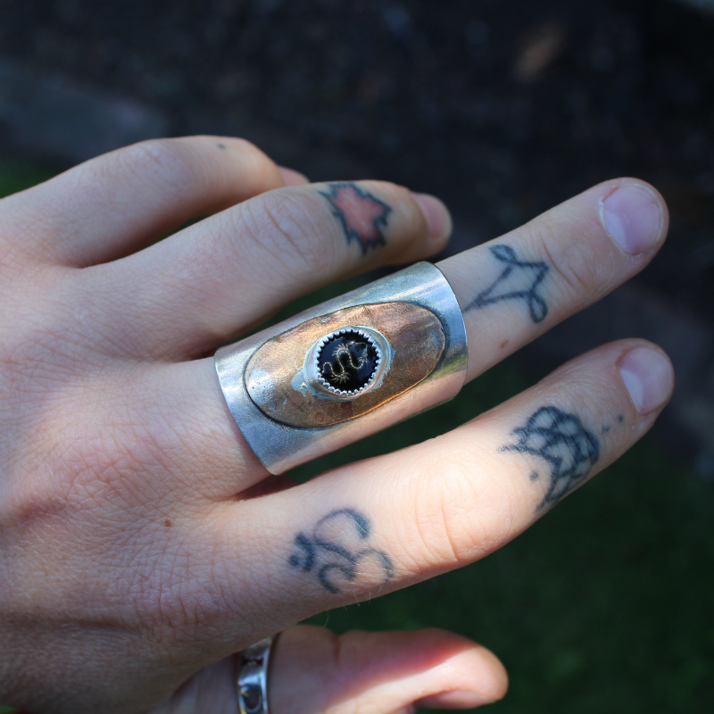 Dragon Spoon Ring (steel & brass)