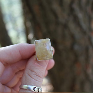 Rutilated Quartz Box Ring