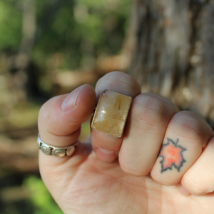 Rutilated Quartz Box Ring